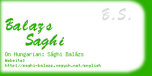 balazs saghi business card