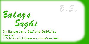 balazs saghi business card